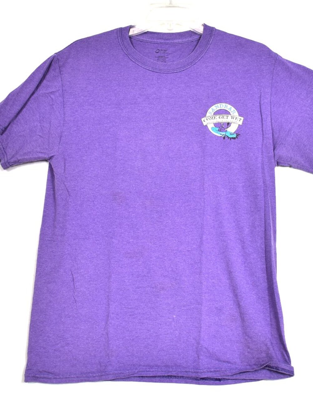 Sandbar Come Get Wet Kayaking on the Broad Purple Tee Shirt Size Medium